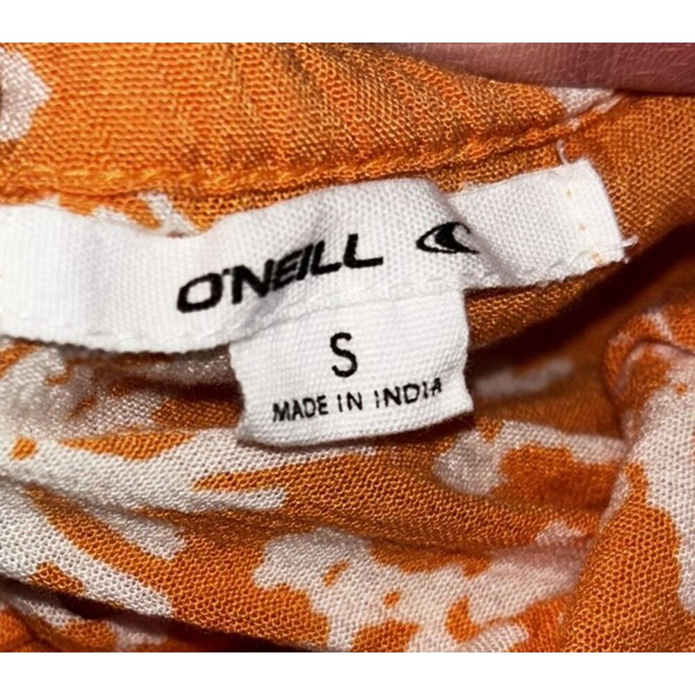 O’Neill Orange Floral Babydoll Tank Top M Festival Beachy Boho Summer Small - Picture 8 of 8